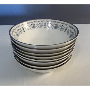 Vintage Minton Beaumaris Fruit/Dessert (Sauce) Bowls (8) Blue Floral 5 1/4"